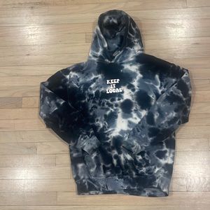 Locals Only LI Black and White Neon Tye Dye Lighthouse Hoodie